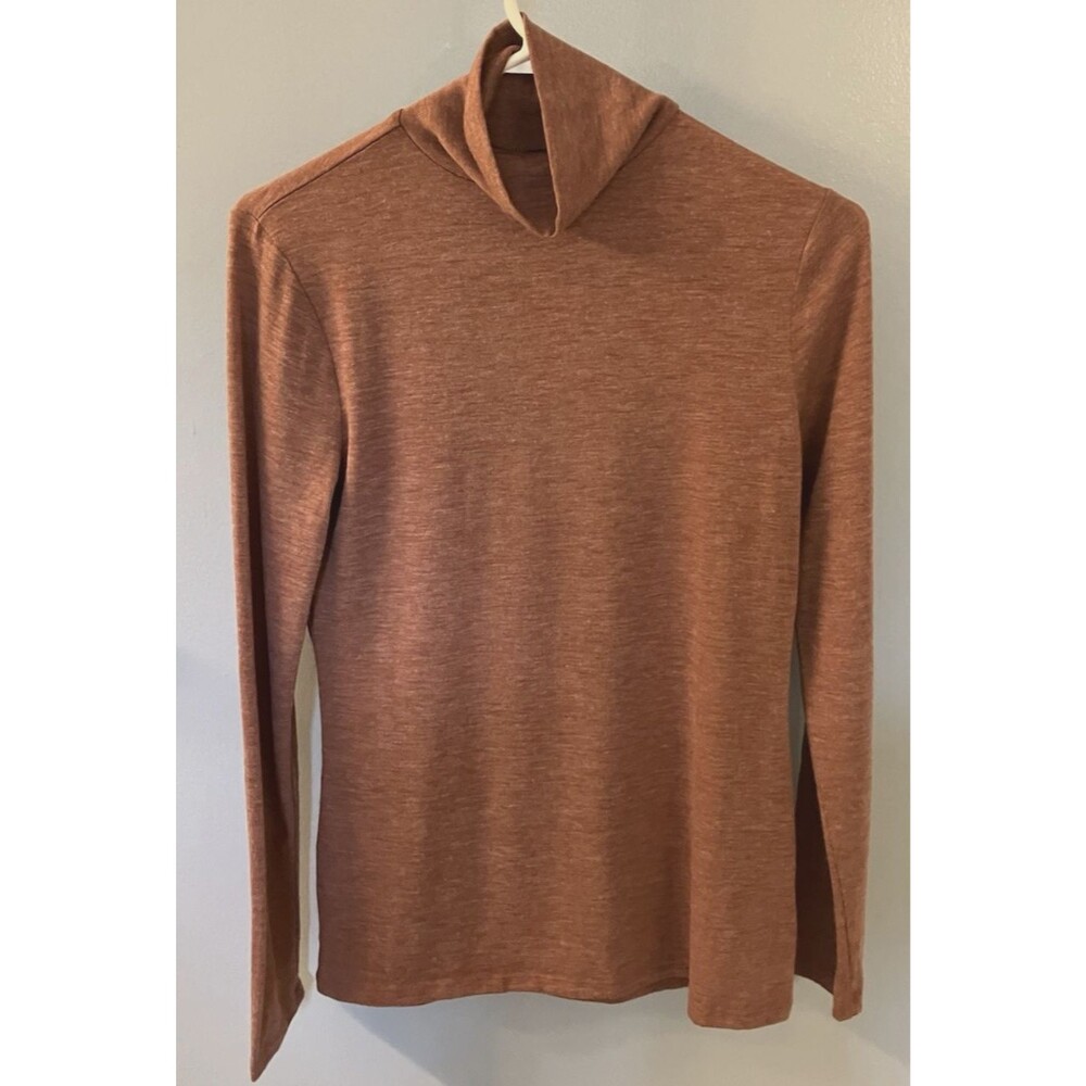 A New Day Womens Brown Turtleneck Tee Size Small